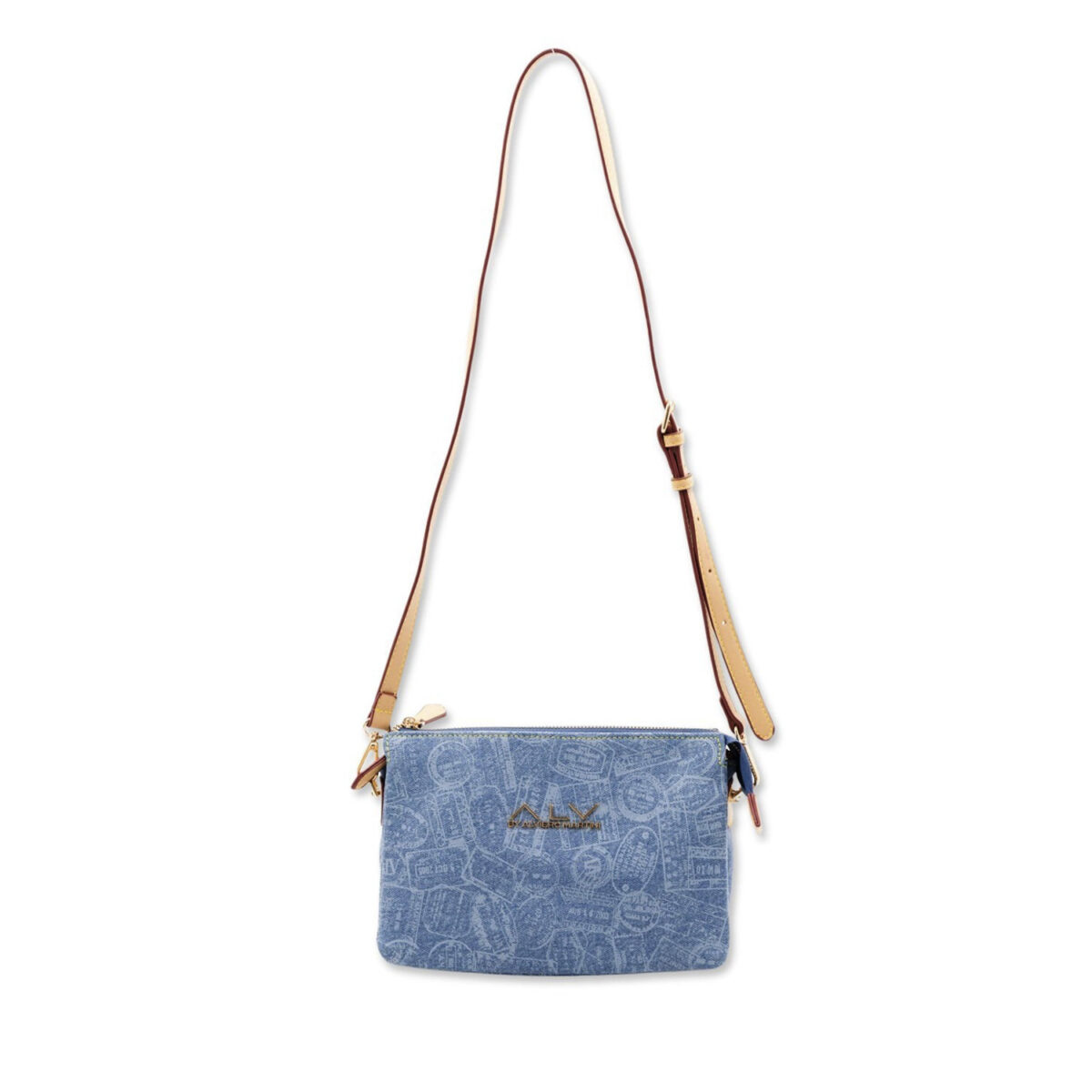 Pochette a tracolla Passport Denim con zip ALV by Alviero Martini - ALVB12502
